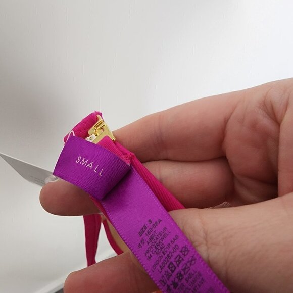 NWT L'Agent by Agent Provocateur Adrina Criss Cross Halter Bikini Top Pink Small - Picture 8 of 8